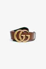 Gucci Red/Green Canvas/Leather Web Trim GG Belt Size 65/26