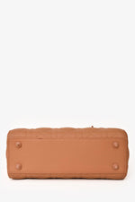 Christian Dior 2020 Brown Matte Cannage Leather Medium Lady Dior Top Handle with Strap