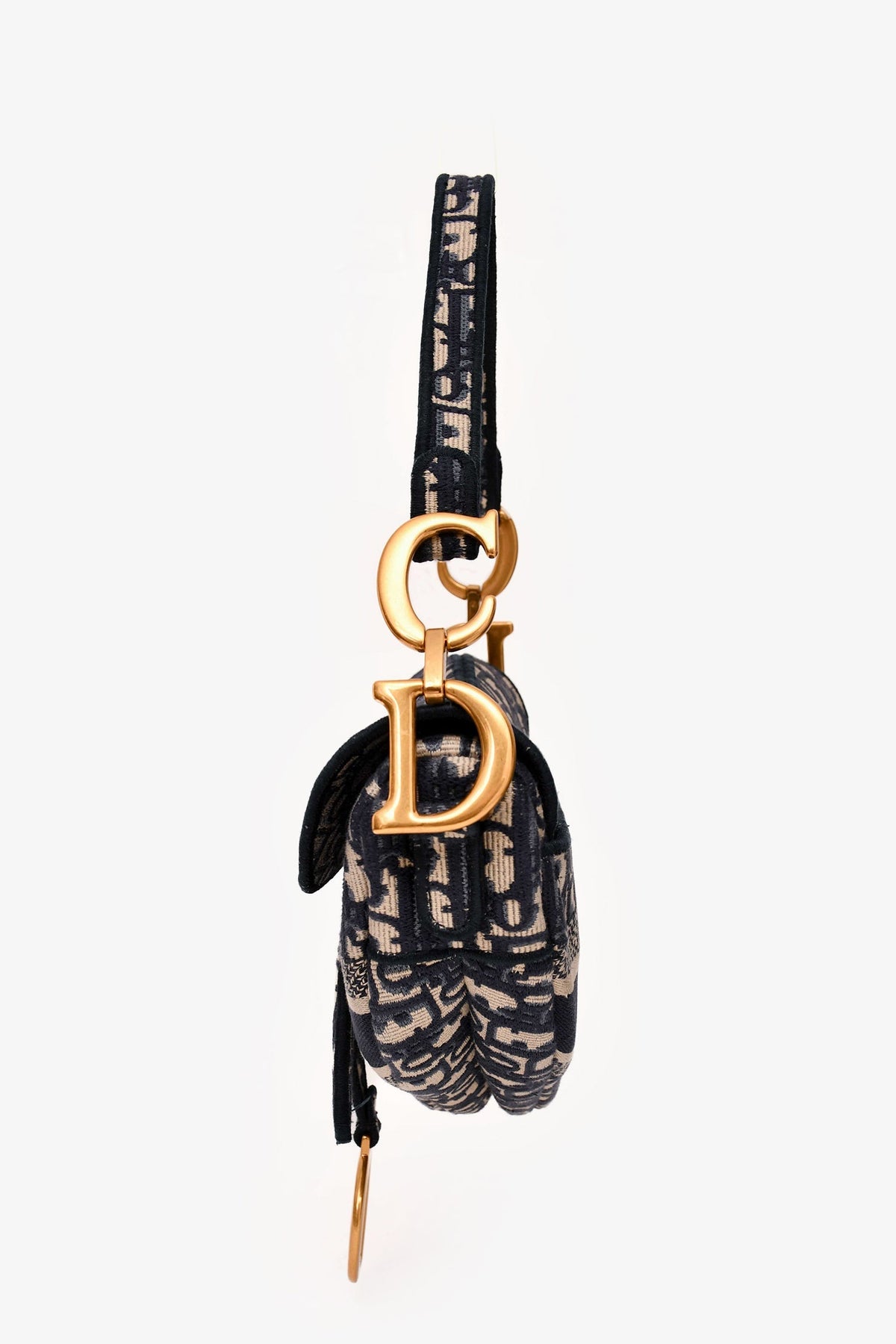 Christian Dior 2020 Navy Oblique Classic Saddle Bag with Strap