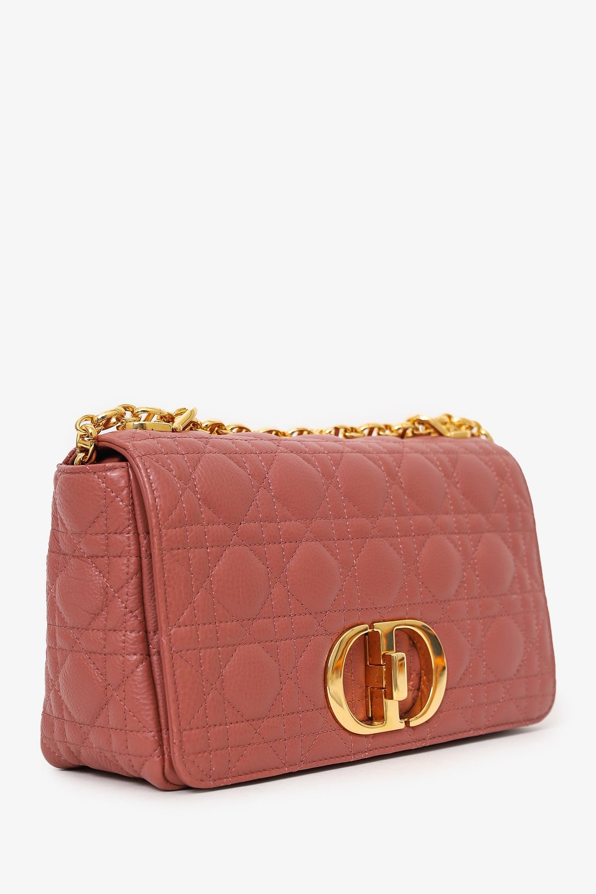 Dior 2022 Rust Cannage Leather Medium Caro Shoulder Bag