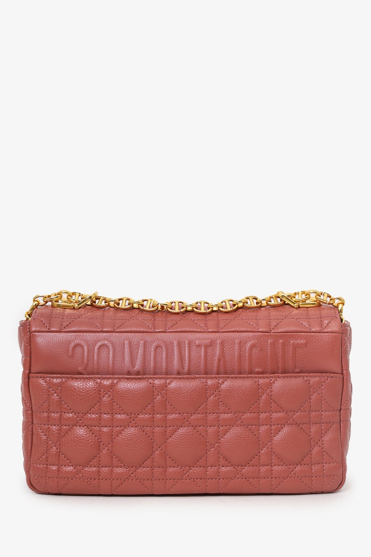 Dior 2022 Rust Cannage Leather Medium Caro Shoulder Bag