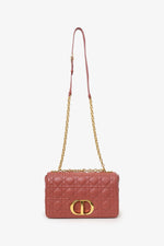 Dior 2022 Rust Cannage Leather Medium Caro Shoulder Bag