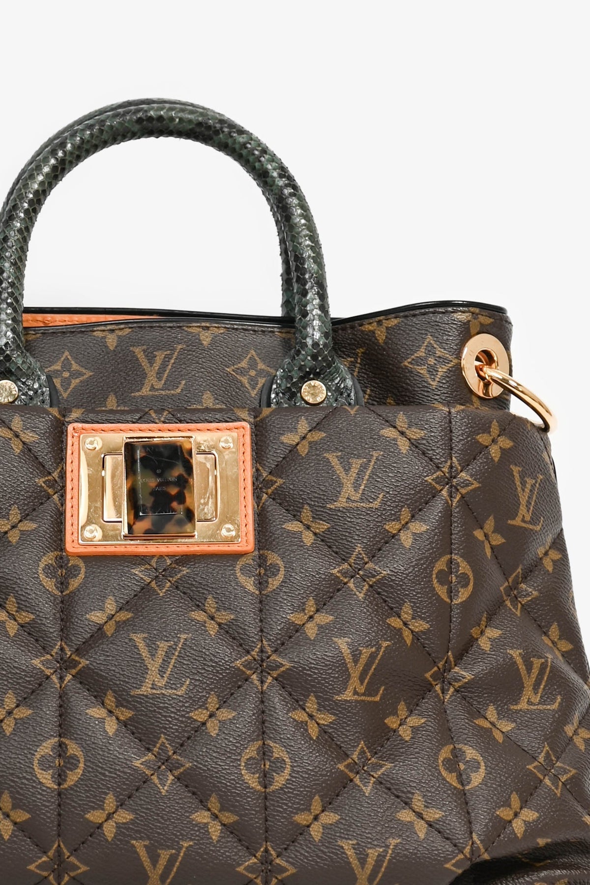 Louis Vuitton 2012 Monogram Canvas/Python/Ostrich 'Etoile Exotique' MM Bag with 2 Straps