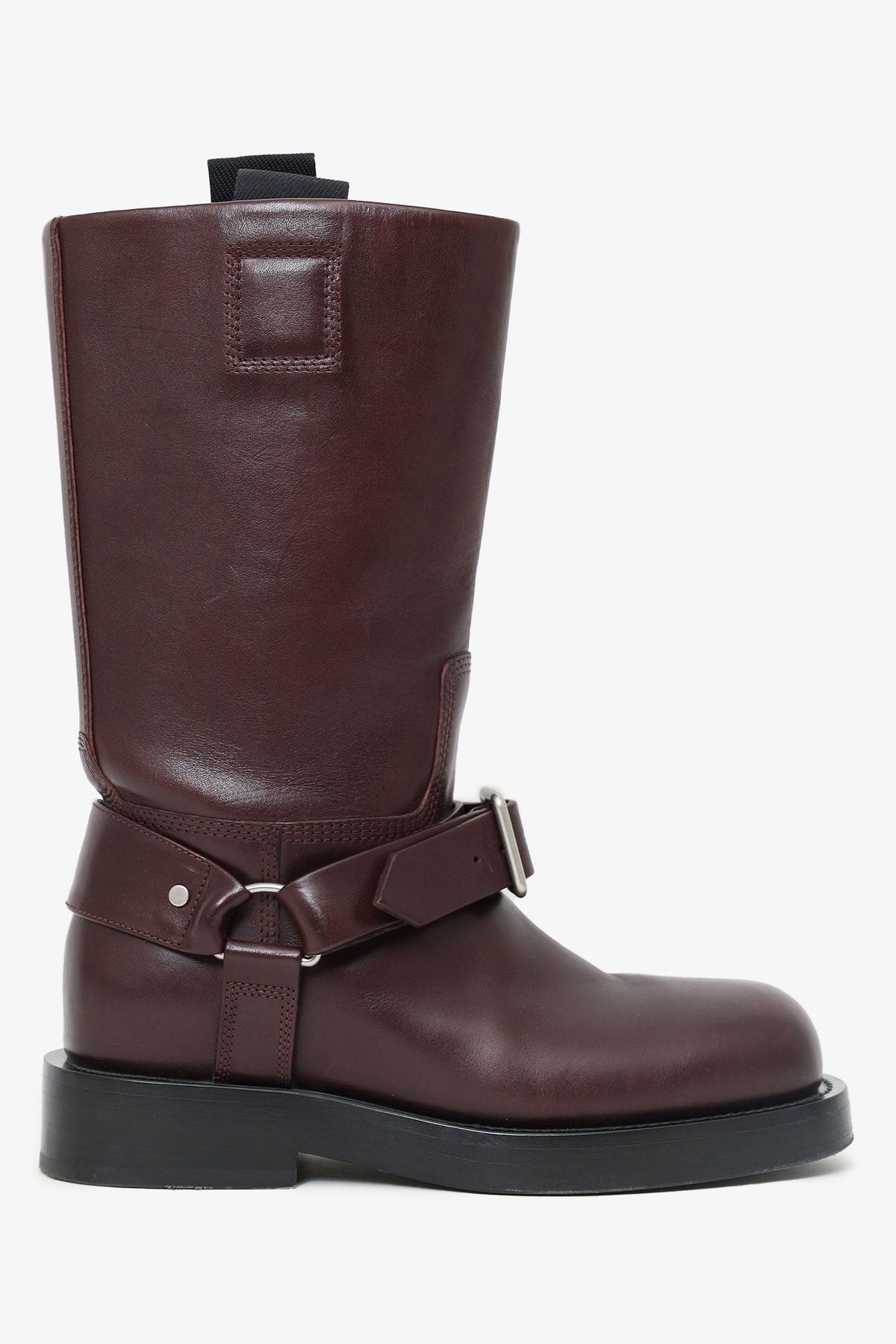 Burberry Burgundy Leather Saddle Boot Size 37