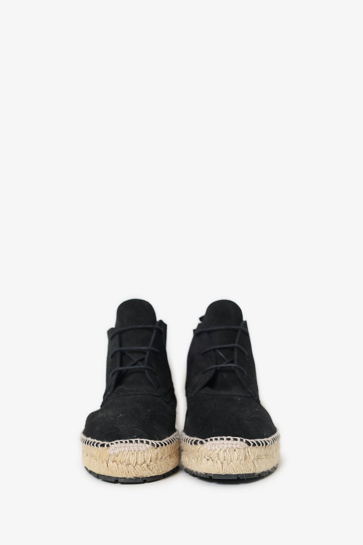 Balenciaga Black Suede Espadrille Boots Size 41