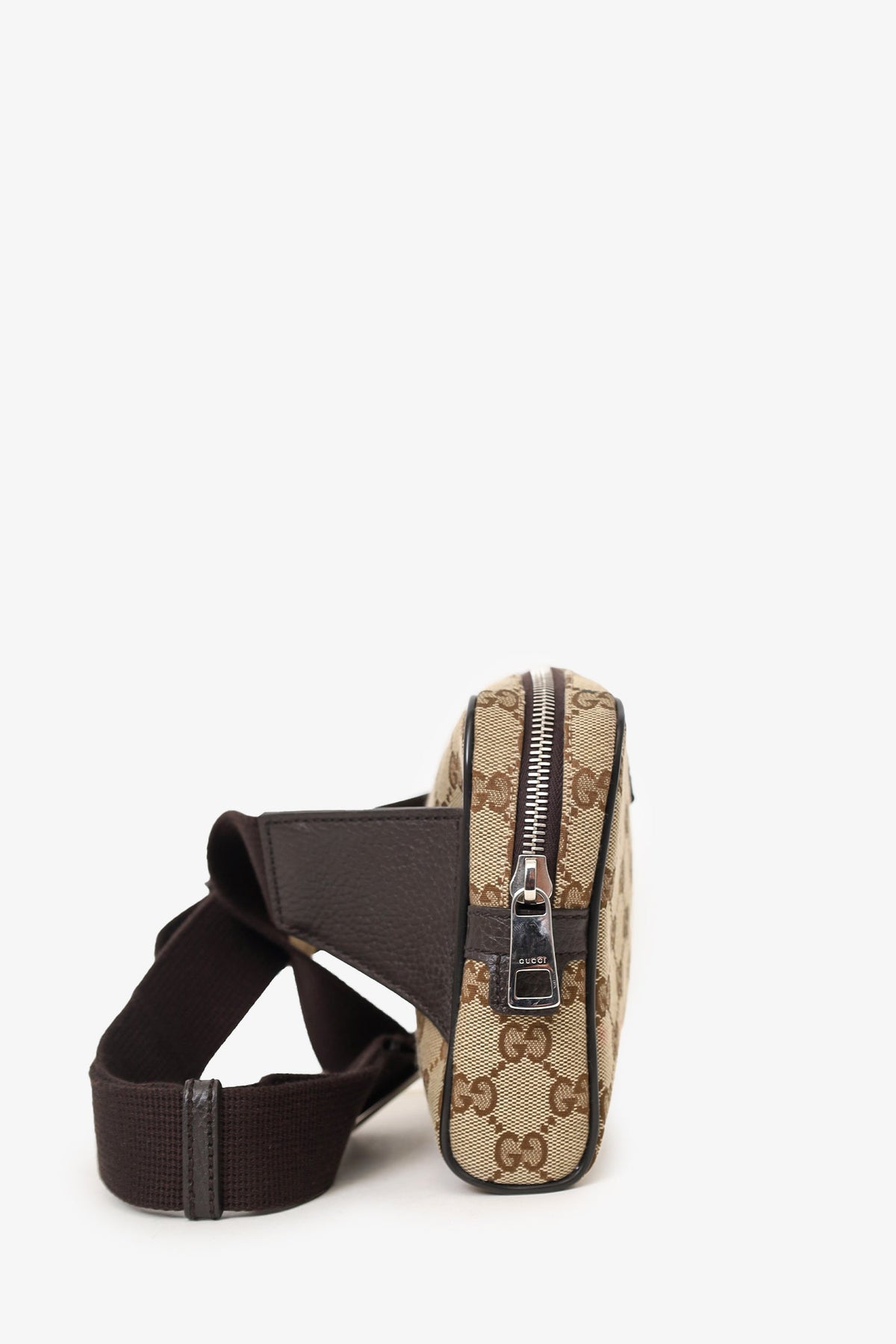 Gucci Dark Brown/Beige GG Canvas Monogram Belt Bag