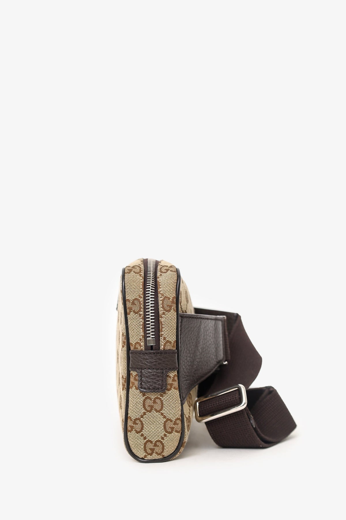 Gucci Dark Brown/Beige GG Canvas Monogram Belt Bag