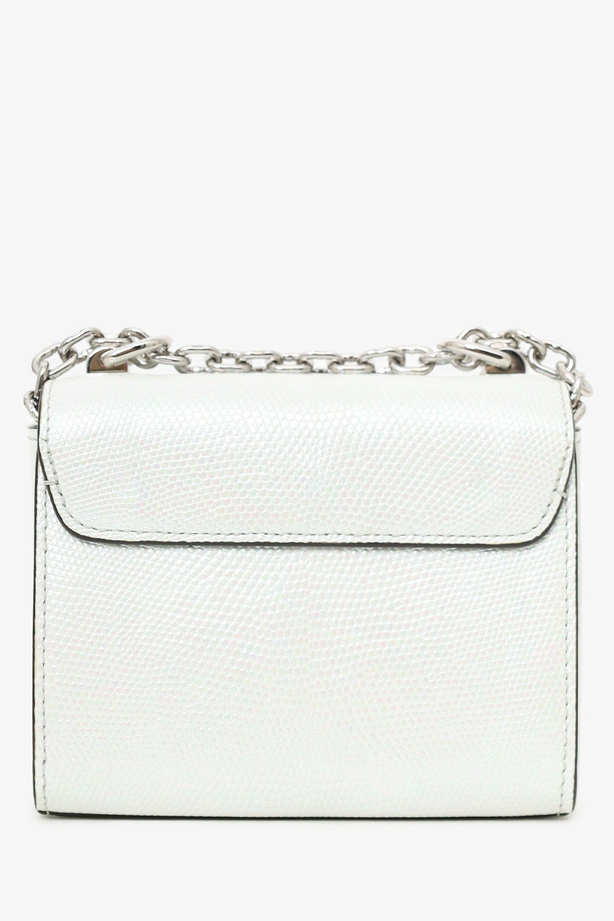 Louis Vuitton 2020 White Iridescent Karung Leather Twist Mini with Crystal Buckle