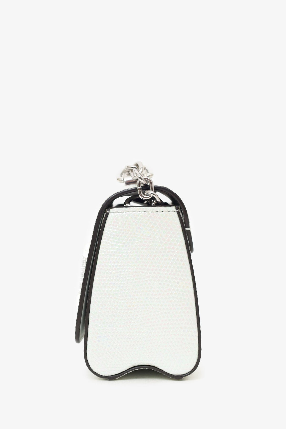 Louis Vuitton 2020 White Iridescent Karung Leather Twist Mini with Crystal Buckle