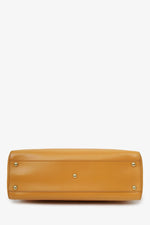 Fendi Yellow Leather Medium Peekaboo Top Handle Bag With Strap