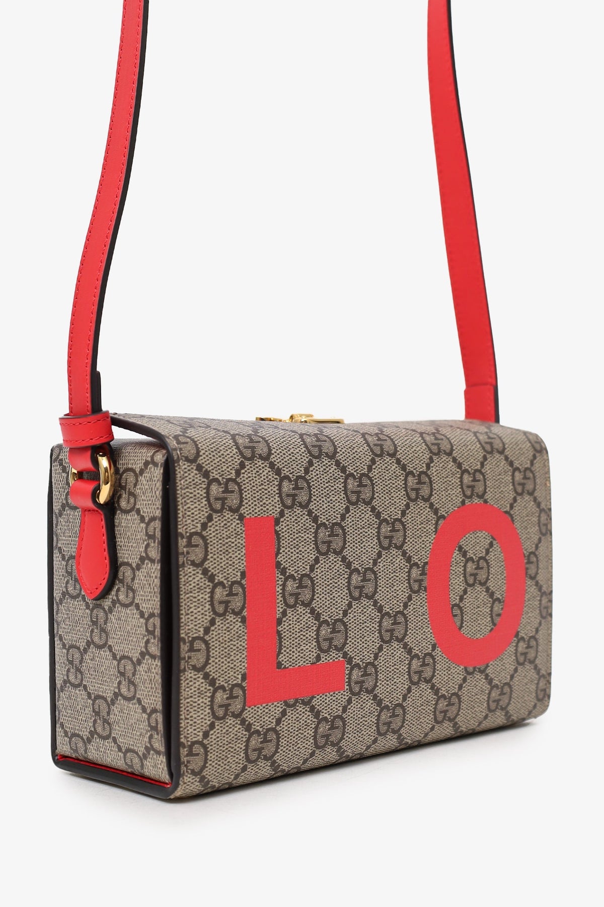 Gucci Brown GG Supreme Valentine\'s Day Mini 'Love' Trunk Box Bag