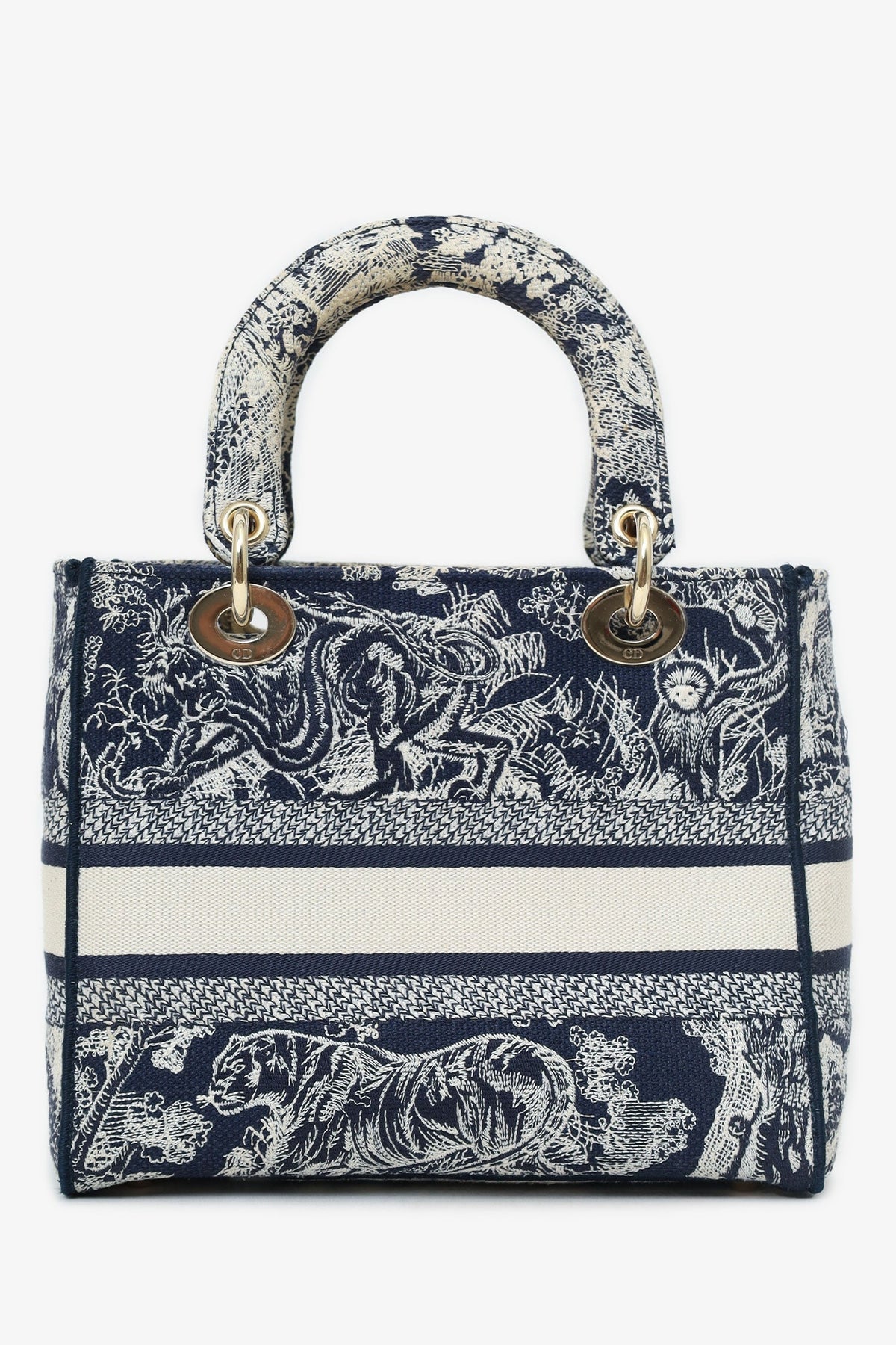 Christian Dior Black/White Toile de Jouy 'Lady D-Lite' Top Handle with Strap