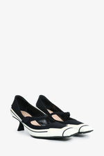 Christian Dior Black/White Rubber Slingback Heels Size 37.5