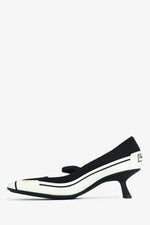 Christian Dior Black/White Rubber Slingback Heels Size 37.5