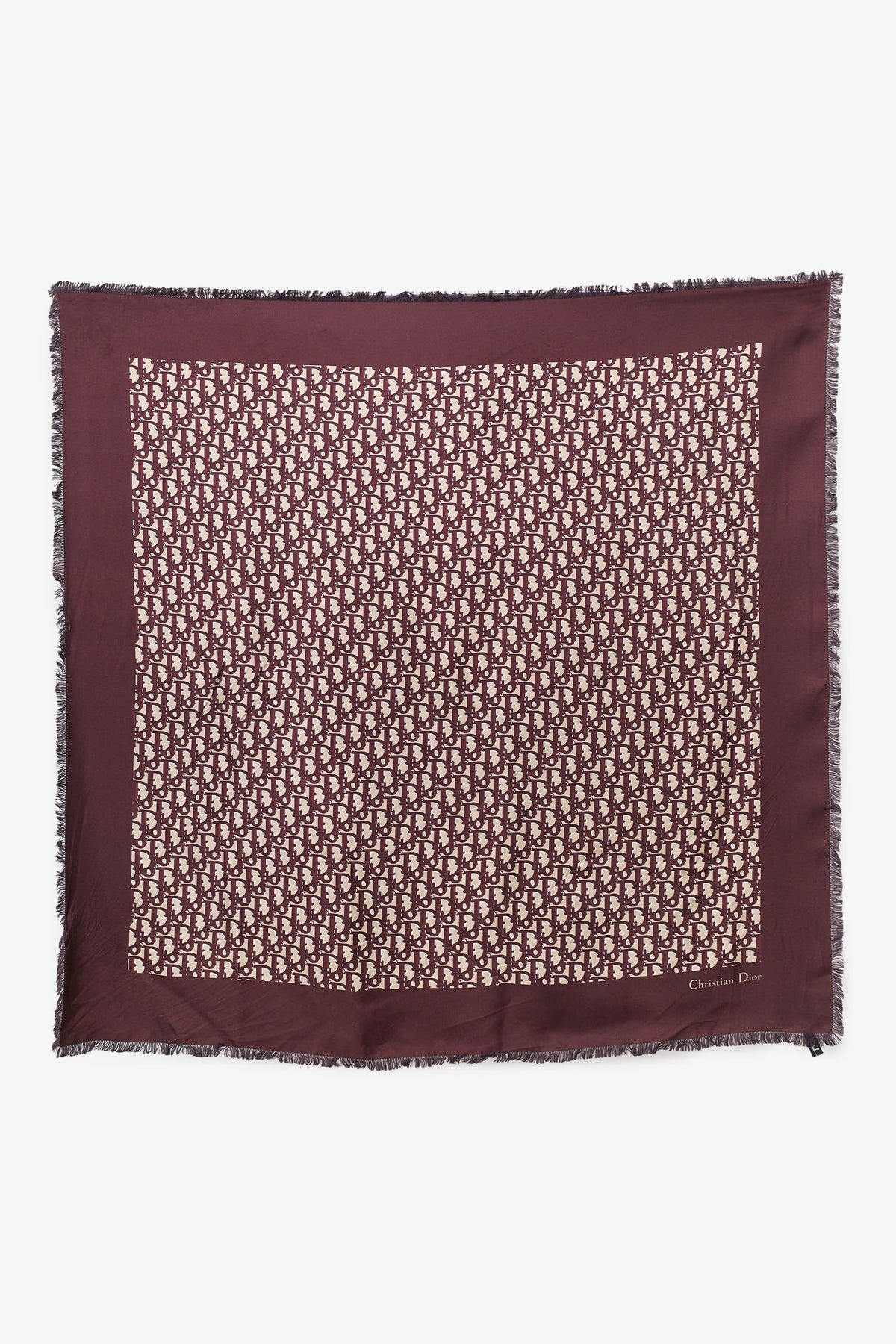 Christian Dior Blue/Brown Diortwin Reversible Oblique Silk Scarf