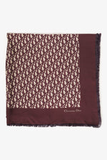 Christian Dior Blue/Brown Diortwin Reversible Oblique Silk Scarf