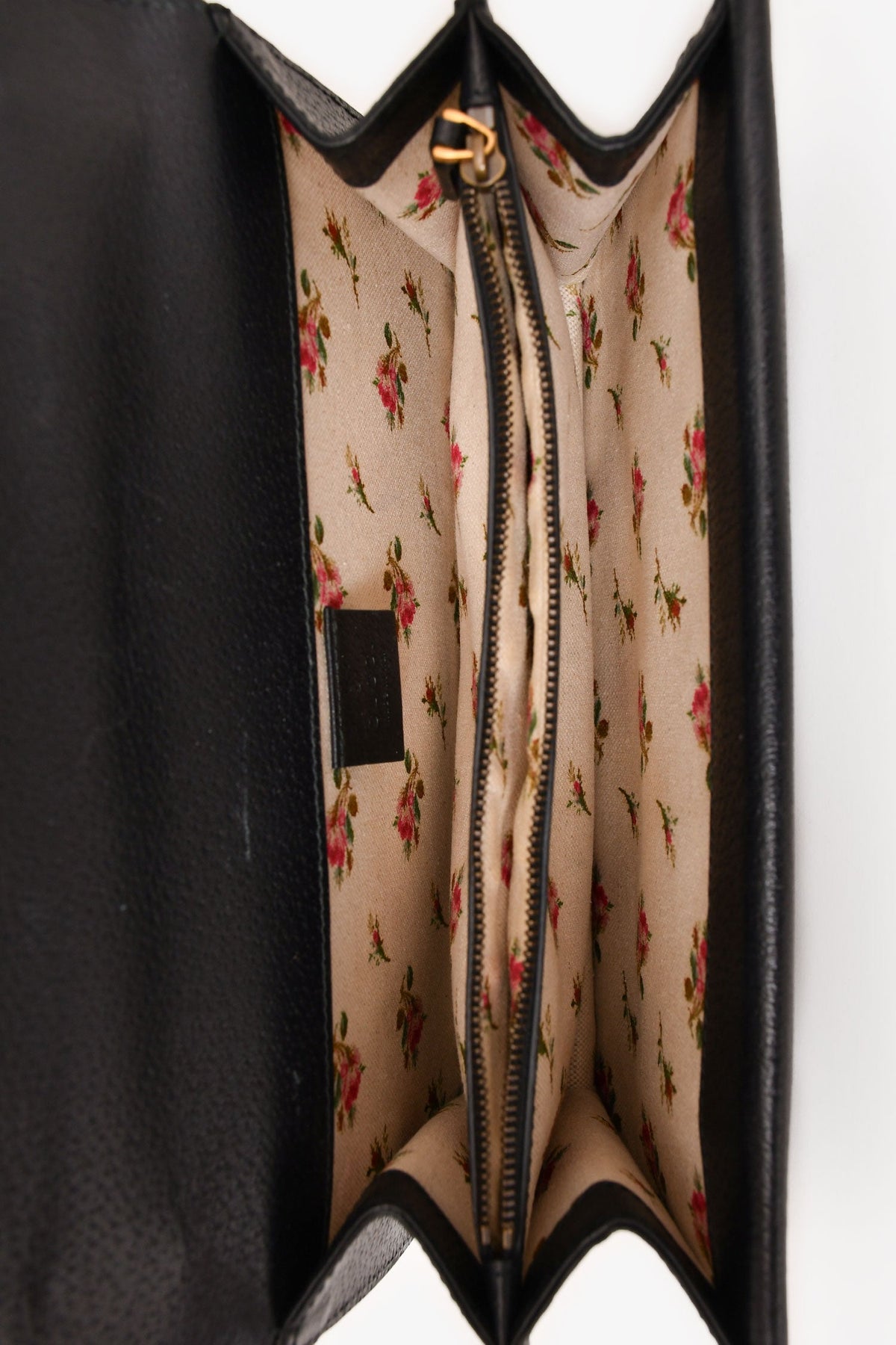 Gucci Black Grained Leather Medium Web Dionysus Chain Bag