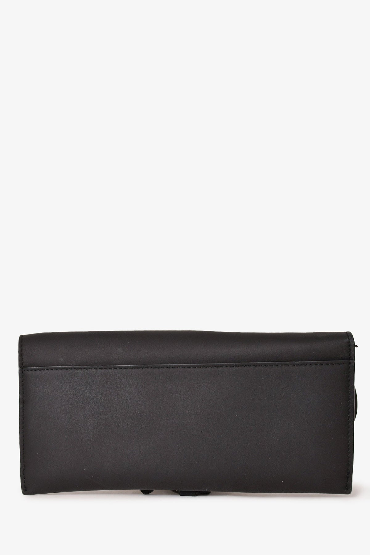 Christian Dior 2021 Black Ultramatte Leather Small Saddle Pouch with Chain