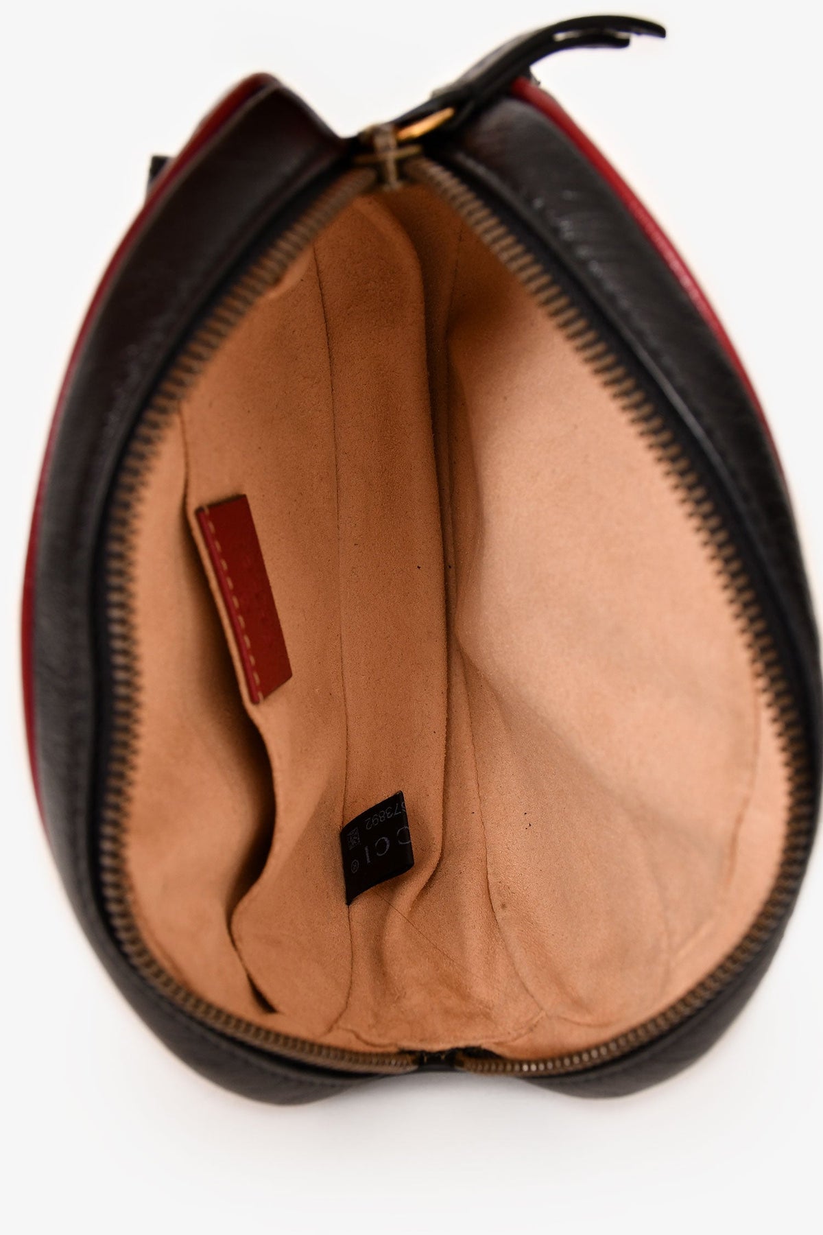 Gucci Black/Red Leather GG Marmont Belt Bag Size 95/38