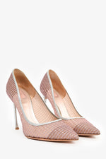 Christian Dior Pink/Silver Metallic Mesh Pointed Pumps Size 38