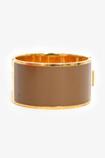 Fendi Gold Toned Black/Brown Ceramic FF Cuff (As Is)