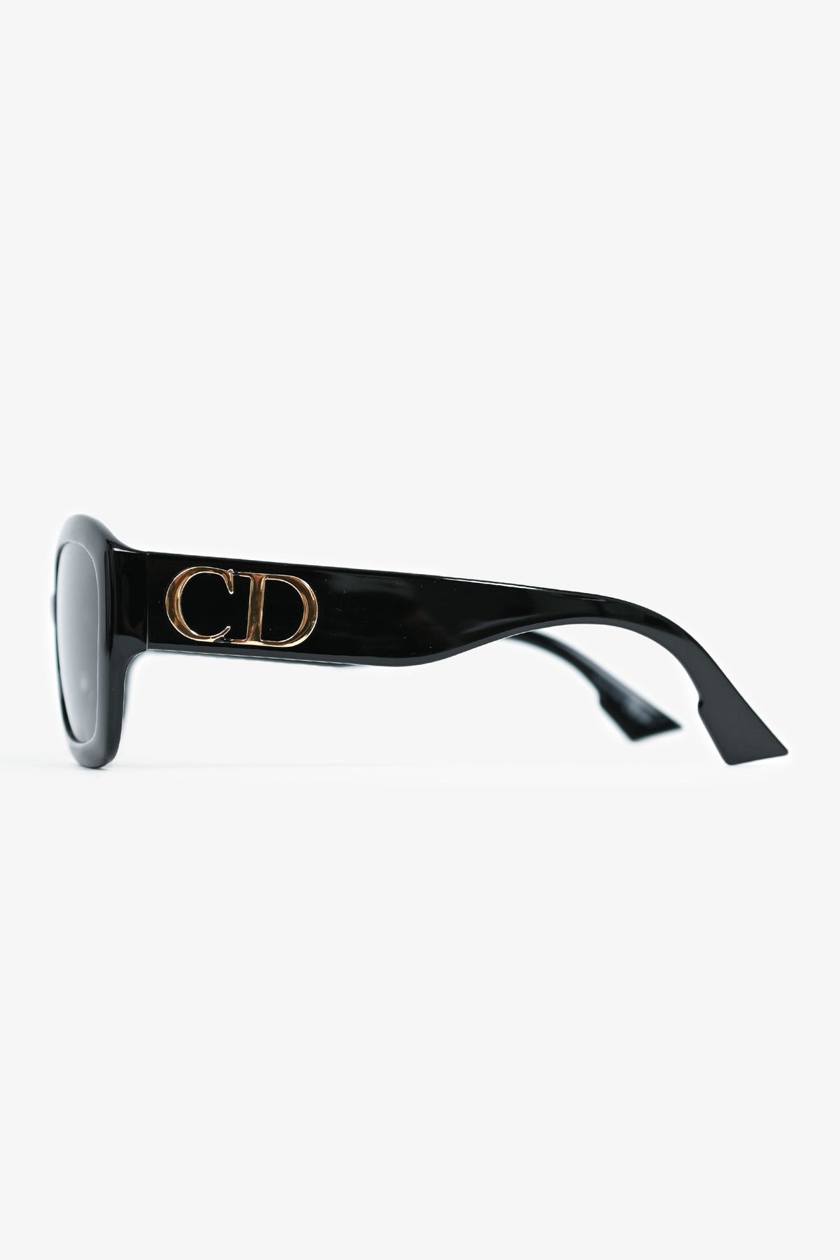 Christian Dior Black 'DDior' Oversized Sunglasses with CD Sides