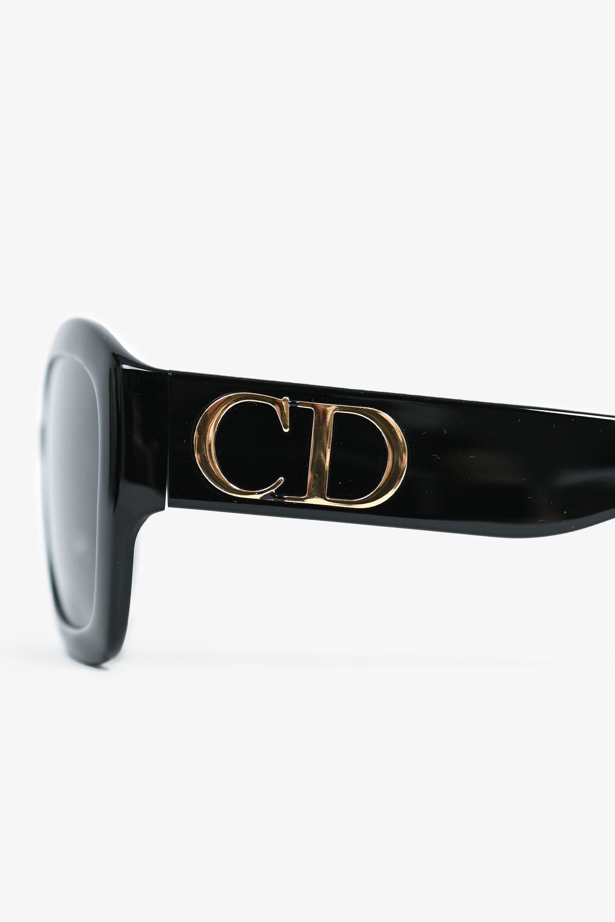 Christian Dior Black 'DDior' Oversized Sunglasses with CD Sides
