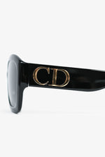 Christian Dior Black 'DDior' Oversized Sunglasses with CD Sides