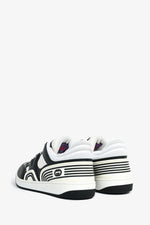 Gucci Black/White Leather/Rubber 'Basket Low' Sneaker Size 38.5