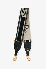 Christian Dior Navy Blue Logo Canvas Guitar Strap