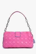 Christian Dior 2012 Pink/Purple Patent Trim Cannage Leather Flap Shoulder Bag