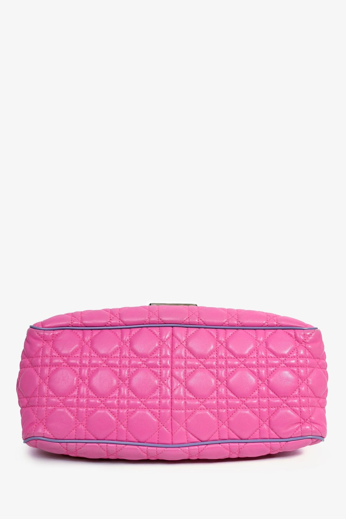 Christian Dior 2012 Pink/Purple Patent Trim Cannage Leather Flap Shoulder Bag