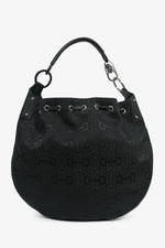 Gucci Black Canvas Logo Shoulder Bag