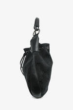Gucci Black Canvas Logo Shoulder Bag