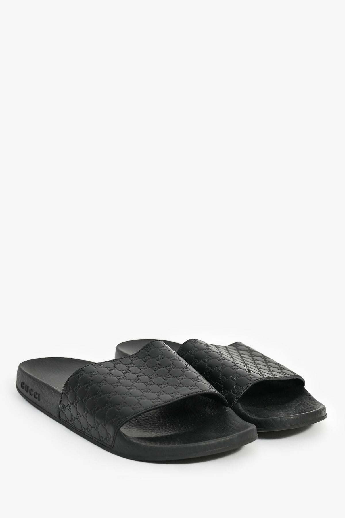 Gucci GG Embossed Rubber Pool Slides Size 39