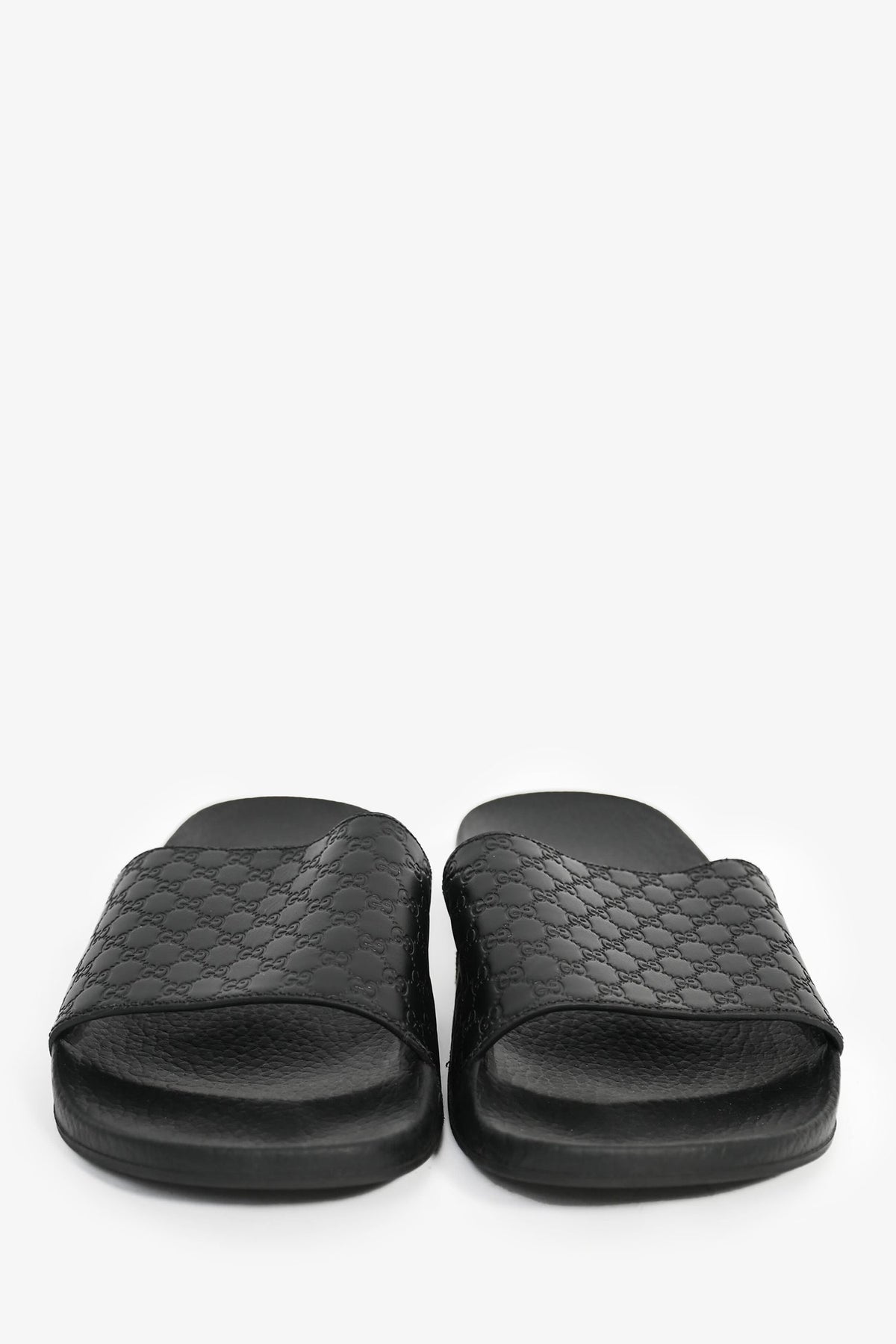 Gucci GG Embossed Rubber Pool Slides Size 39