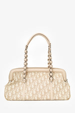 Christian Dior 2006 Beige/White Coated Canvas Diorissimo Romantique Shoulder Bag