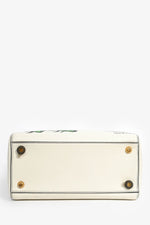 Christian Dior x Nika De Saint Phalle 2018 White Leather Medium Dragon 'Lady Dior' Top Handle Bag with Strap