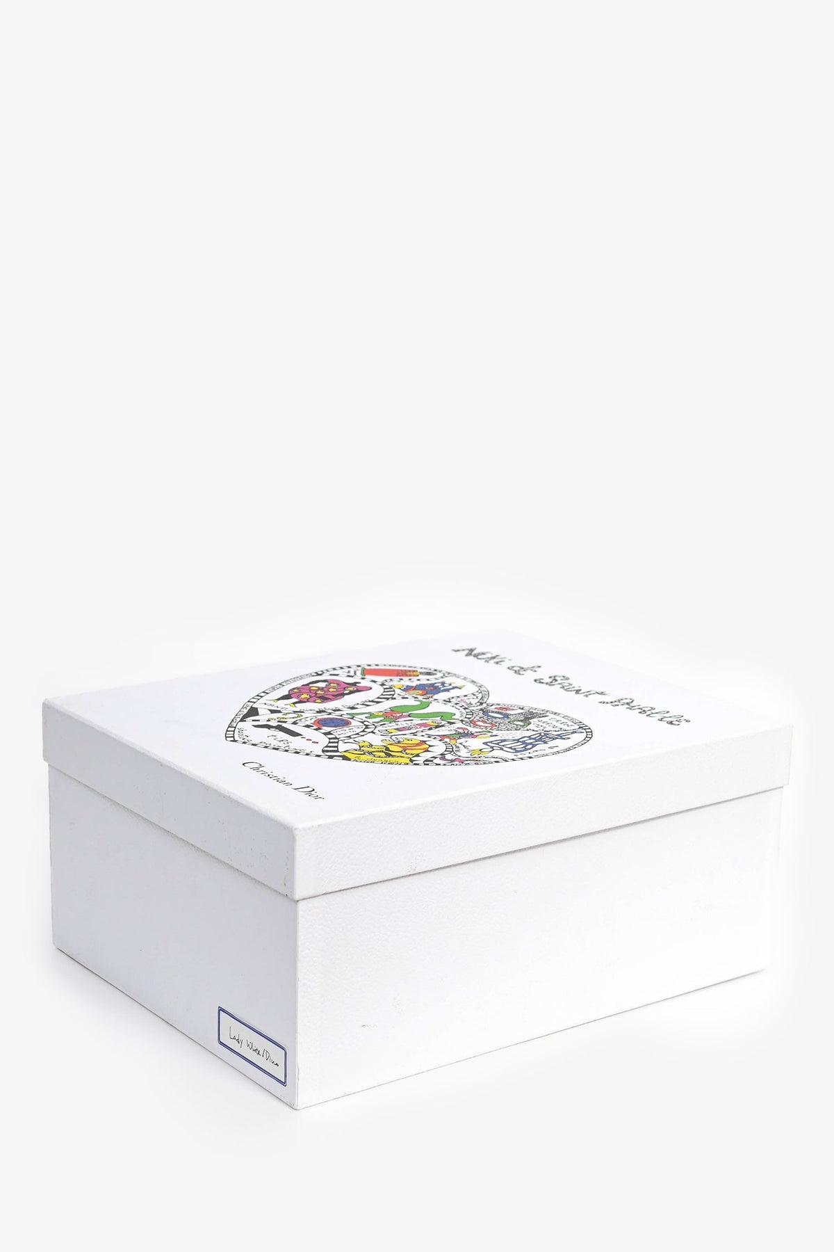 Christian Dior x Nika De Saint Phalle 2018 White Leather Medium Dragon 'Lady Dior' Top Handle Bag with Strap