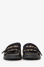 Christian Dior Black Leopard Print D-Wander Slides Size 37