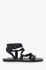Christian Dior Black Leather Strappy Sandals Size 38.5
