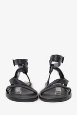 Christian Dior Black Leather Strappy Sandals Size 38.5