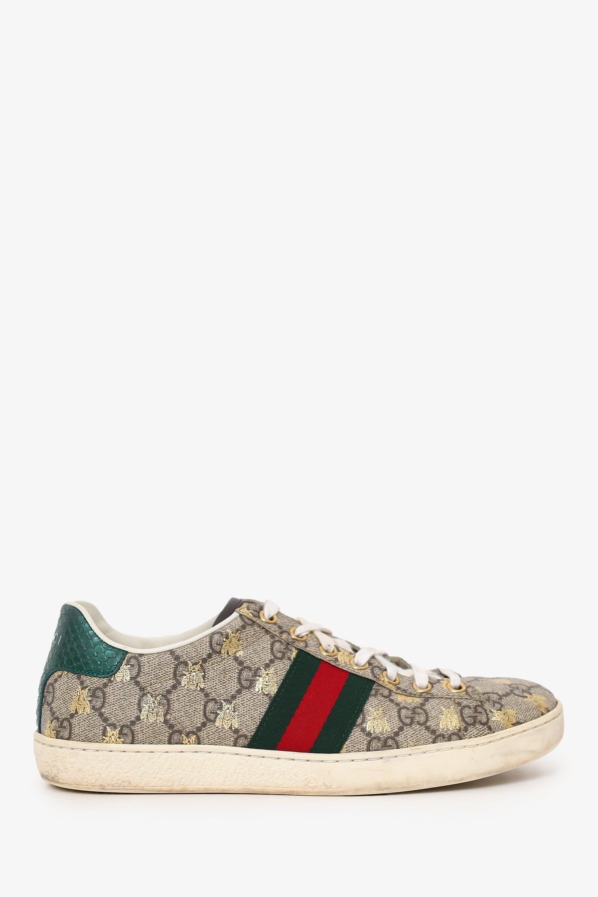 Gucci Beige/Brown GG Supreme Canvas Ace Bee Print Sneakers Size 36.5