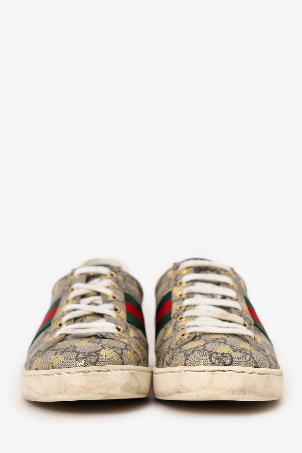 Gucci Beige/Brown GG Supreme Canvas Ace Bee Print Sneakers Size 36.5