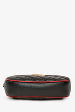 Gucci Black/Red Quilted GG Marmont Belt Bag sz 85/34