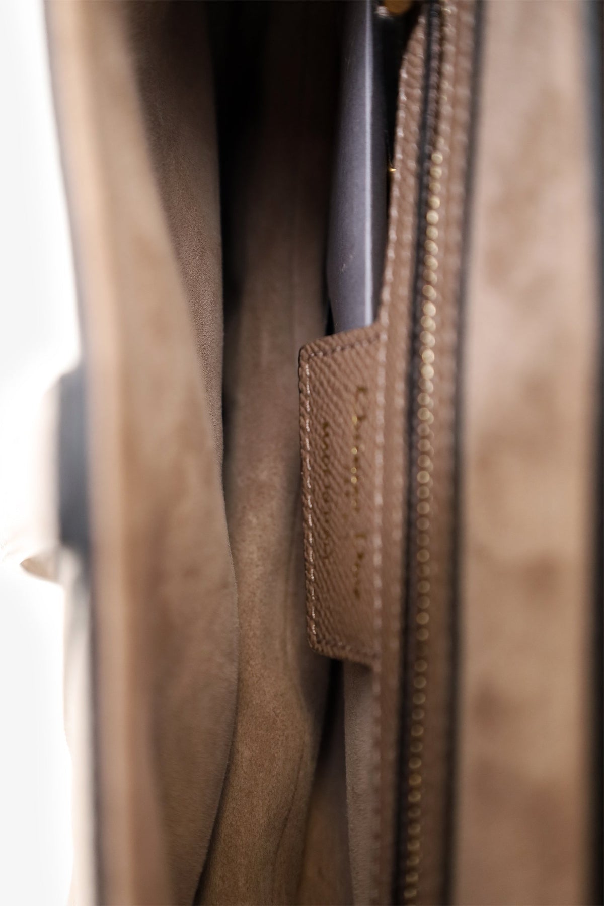 Christian Dior 2022 Warm Taupe Grained Calfskin Saddle Bag with Strap