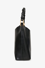 Gucci Black Leather Bamboo Handle Bucket Bag (As Is)
