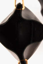 Gucci Black Leather Bamboo Handle Bucket Bag (As Is)