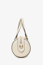 Gucci White Leather Small Ophidia Sylvie Web Boston Bag with Strap