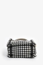 Christian Dior 2022 White/Black Houndstooth Embroidery Mini Book Tote Crossbody Bag (As Is)
